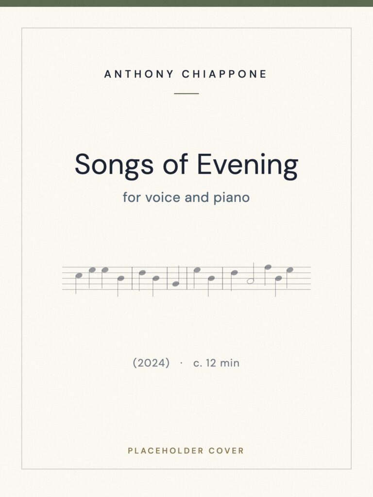 Songs of Evening — score cover (placeholder)