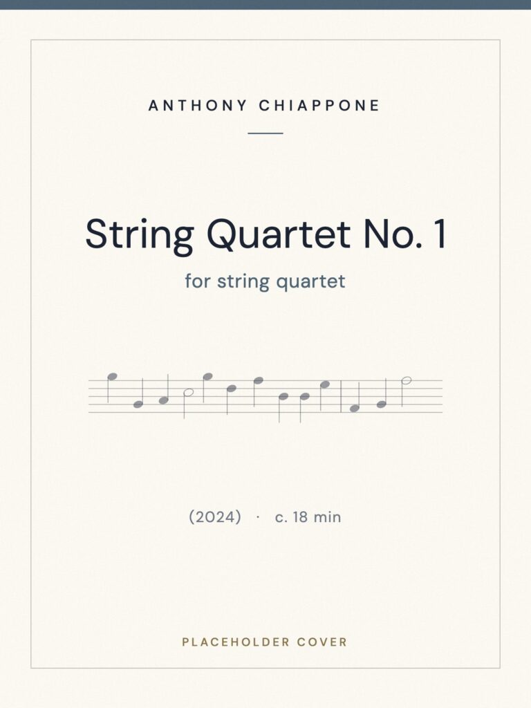 String Quartet No. 1 — score cover (placeholder)